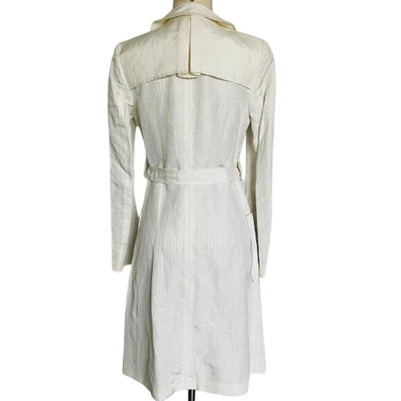 Tocca New Cream Ivory Linen Viscose Trench Coat Belted - Picture 2 of 12